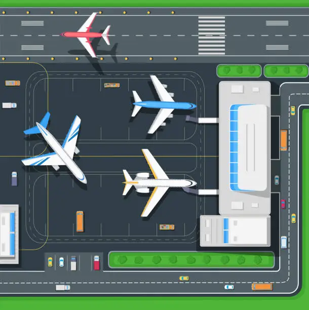 Vector illustration of Terminal Aircraft Vector Illustration