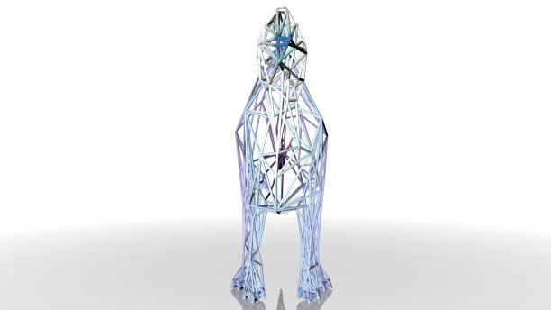 istock 3d rendering of an artistic animal with reflection isolated on white 1143012468