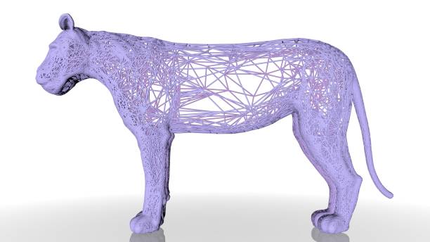 istock 3d rendering of an artistic animal with reflection isolated on white 1143013290