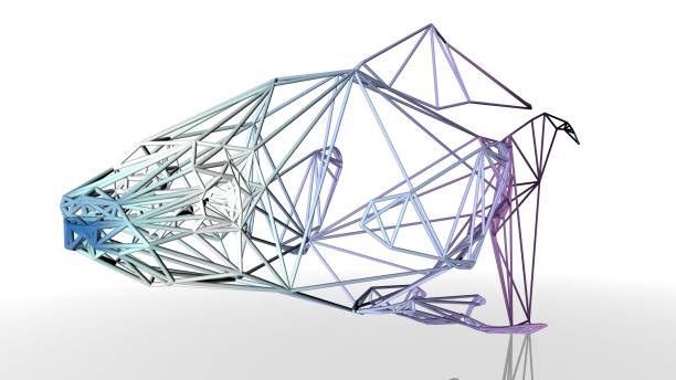 istock 3d rendering of an artistic animal with reflection isolated on white 1143013491