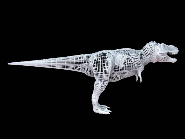 istock 3d rendering of a white wired dino isoalted on black 1143014376
