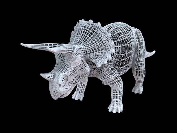istock 3d rendering of a white wired dino isoalted on black 1143015151