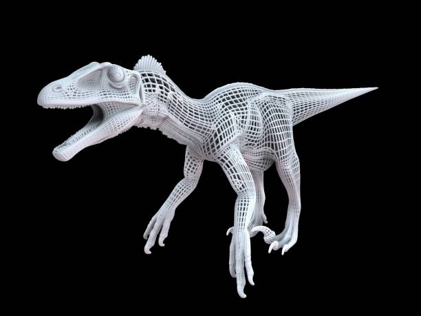 istock 3d rendering of a white wired dino isoalted on black 1143015240
