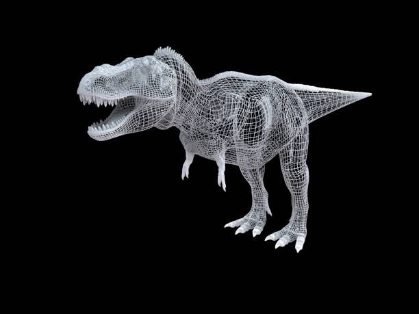 istock 3d rendering of a white wired dino isoalted on black 1143015337
