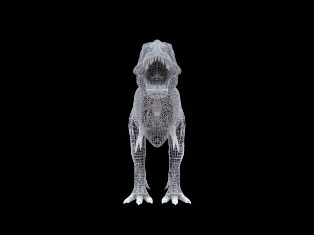 istock 3d rendering of a white wired dino isoalted on black 1143015368