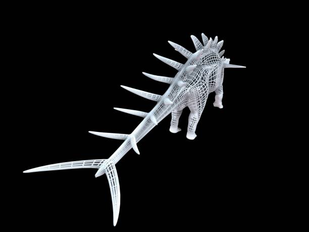 istock 3d rendering of a white wired dino isoalted on black 1143015774
