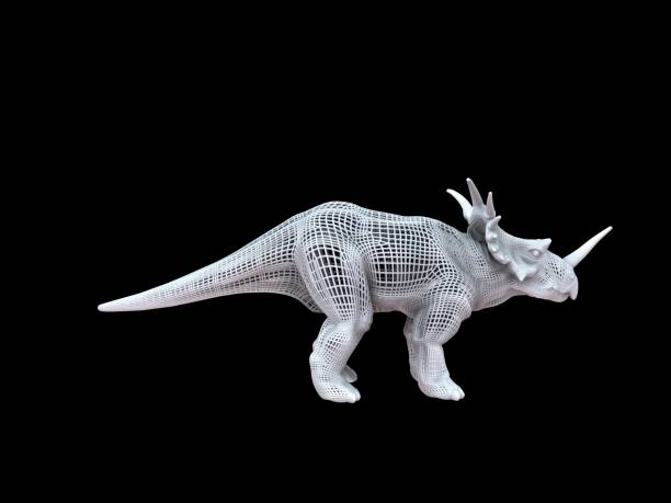 istock 3d rendering of a white wired dino isoalted on black 1143015927