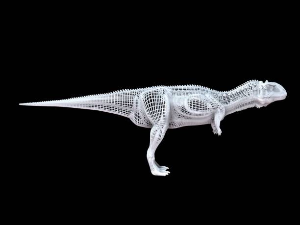 istock 3d rendering of a white wired dino isoalted on black 1143016661