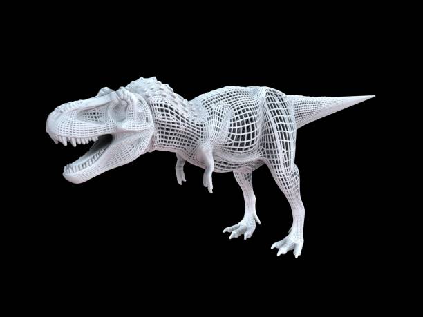 istock 3d rendering of a white wired dino isoalted on black 1143016679