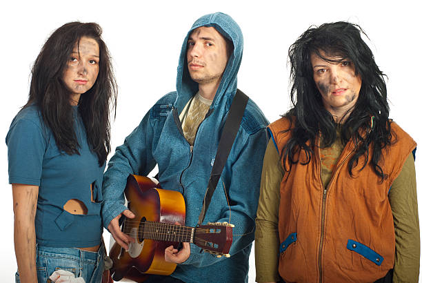istock Group of beggars with guitar 114301674