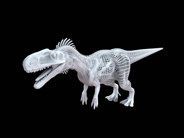istock 3d rendering of a white wired dino isoalted on black 1143016745