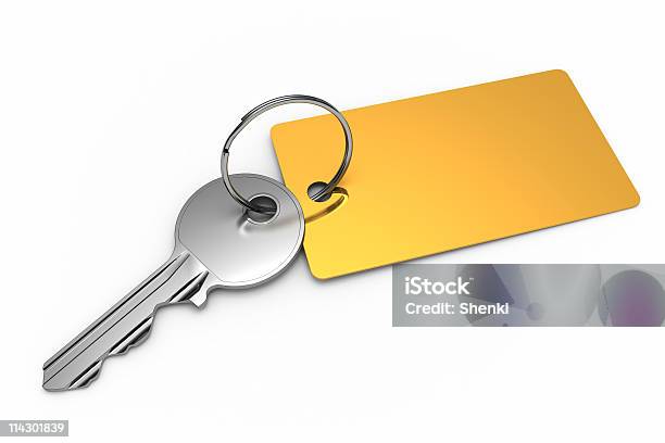 Schlüssel Mit Golden Keyring Stockfoto und mehr Bilder von Hotelschlüssel - Hotelschlüssel, Etikett, Schlüssel