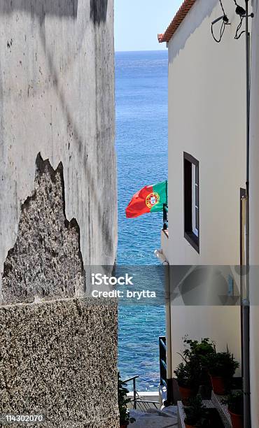 Narrow Alley Leading To Oceanmadeira Island Stock Photo - Download Image Now - Alley, Architecture, Atlantic Islands