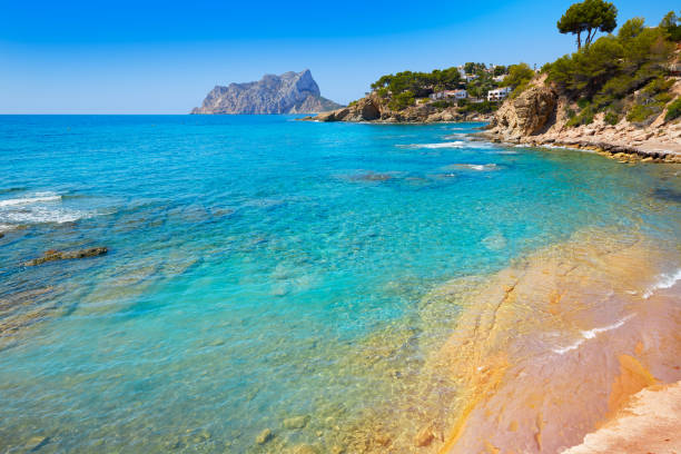 Cala Pinets beach in Benissa Alicante Spain Cala Pinets beach in Benissa also Benisa of Alicante at Spain benissa stock pictures, royalty-free photos & images