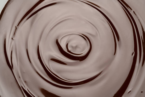 istock Macro of Melted milk or dark chocolate swirl background 1143033421