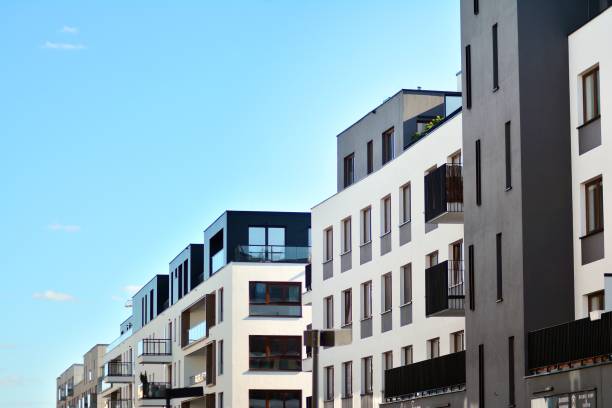 istock Brand new apartment building on sunny day 1143035109