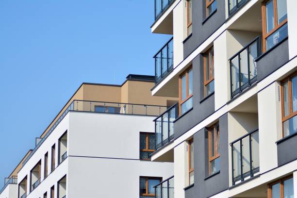 istock Brand new apartment building on sunny day 1143035666