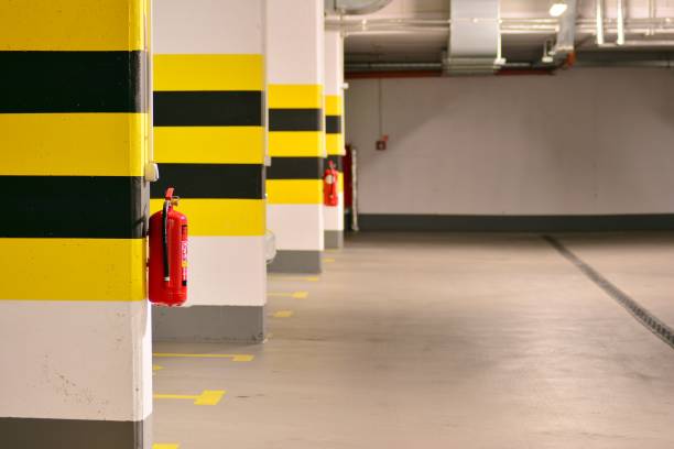 istock Underground parking garage of a modern apartment building 1143037086