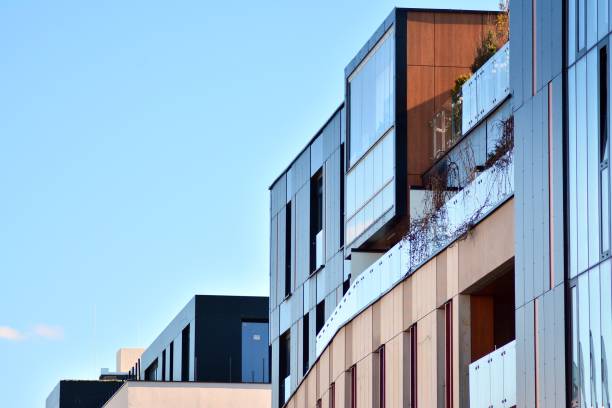 istock Brand new apartment building on sunny day 1143038061
