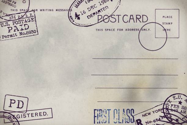 istock Backside of blank postcard with dirty stain 1143039833