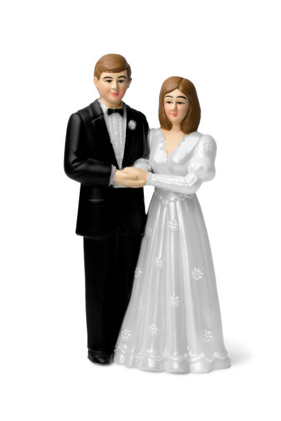 Wood cut wedding cake topper slogan