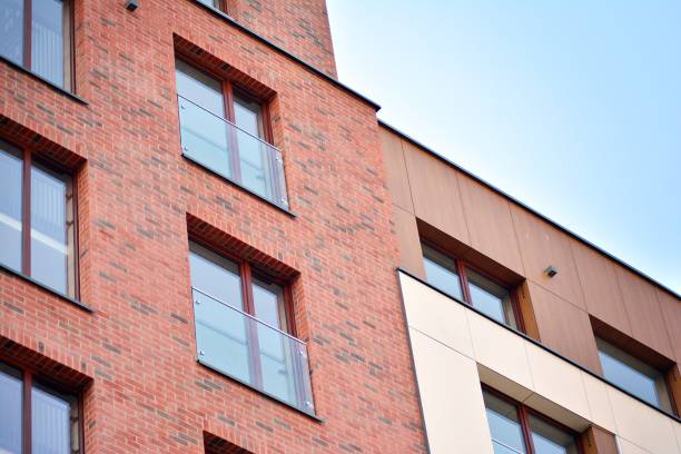 istock Modern condo building with huge windows 1143043450