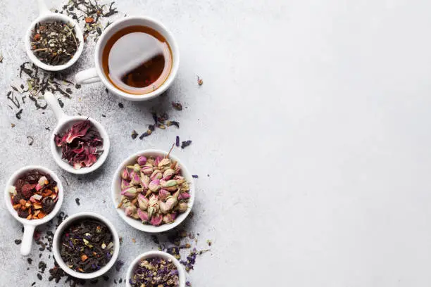 Photo of Various tea. Black, green and red tea