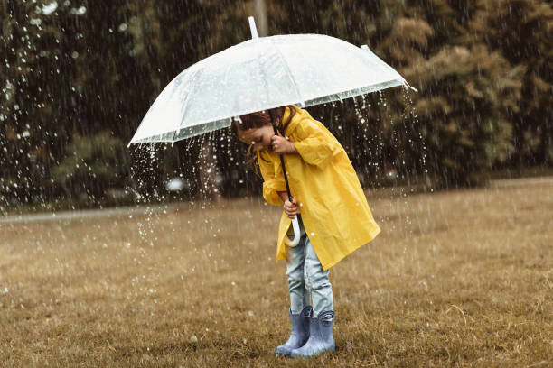 istock Excited small child enjoying rainy weather 1143045691