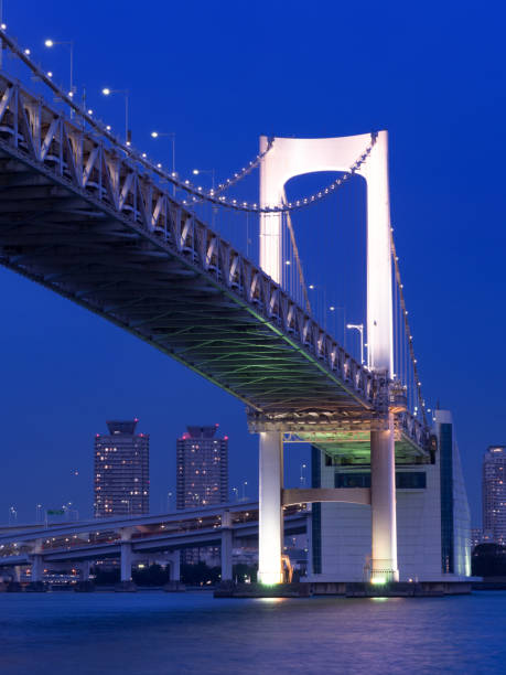 istock Rainbow Bridge at dusk in Tokyo 1143048640