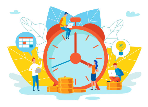 An Objective Assessment Possibilities Deadline. An Objective Assessment Possibilities Deadline. Close up Alarm Clock. Oyudi next to Clock Working on Project. Move Date Day, Creation Temporary Reserve and Leave Chance for Correction Defects. cartoon of the saying goodbye stock illustrations
