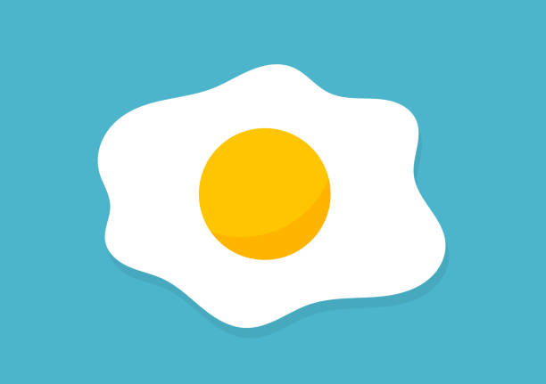 gebratenes eier-ikone. - eggs fried egg egg yolk isolated stock-grafiken, -clipart, -cartoons und -symbole