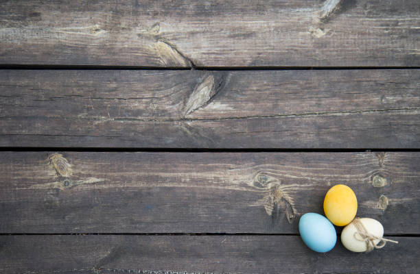 istock Easter eggs dyed with Eco friendly natural colors on a wooden table 1143053755