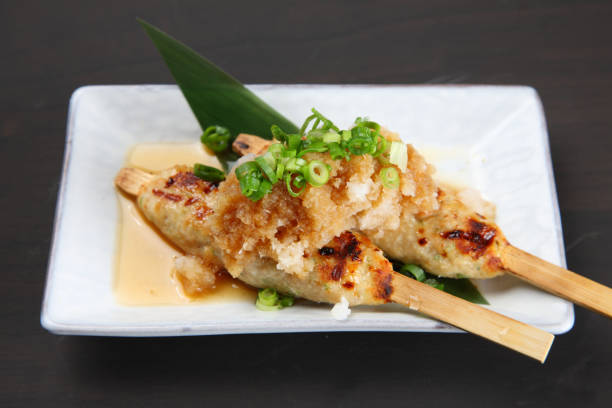 istock Japanese chicken meatloaf skewers 1143053959