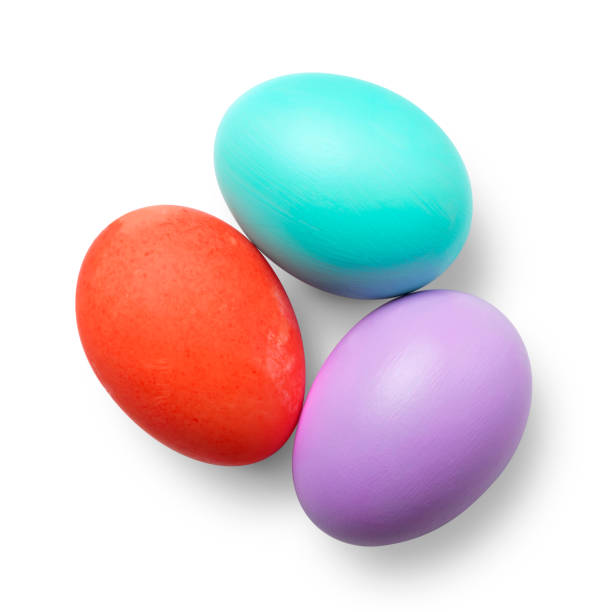 istock Set of handmade painted colorful easter eggs isolated on a white background with clipping path. 1143054030