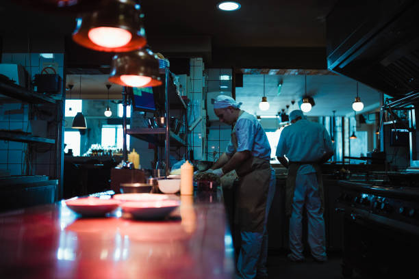 Teamwork in the kitchen of the high-end restaurant