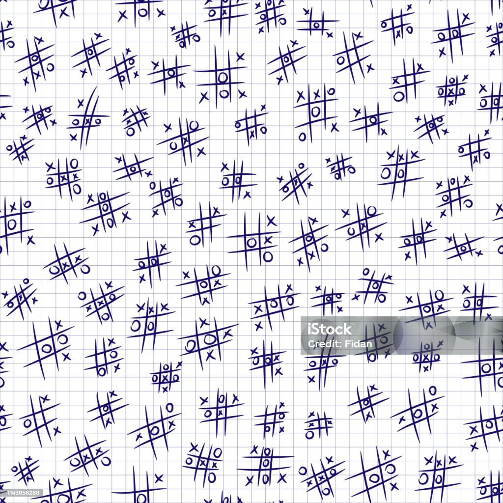 Pattern Zero Game Seamless Vector Cross Zero Paper Game Pattern For Fabric Textile ...