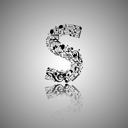 S Notes Image Vector Letter S Made From Music Notes Alphabet Collection Made From ...