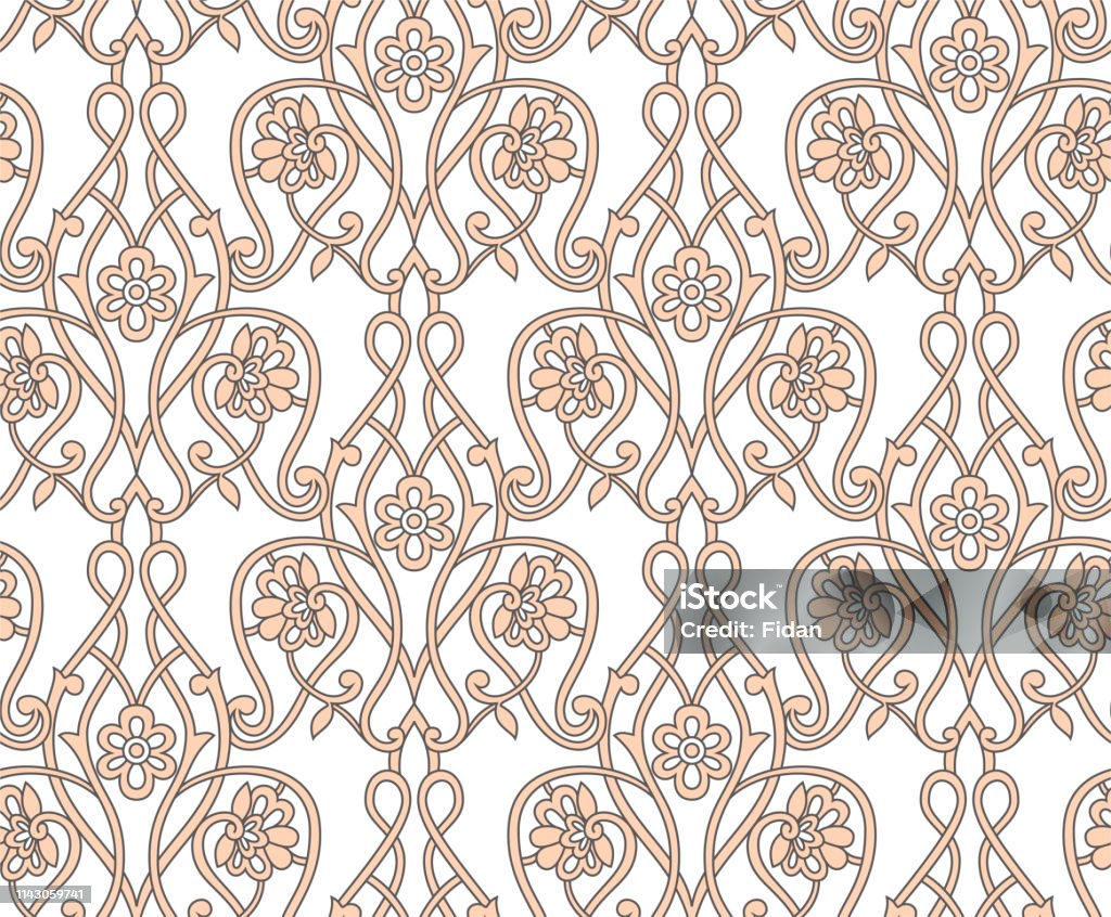 Decorative Elegant Floral Wallpaper Seamless Vector Gold Stroked Pattern  Green Background With Leaves And Flowers Shiny Luxury Textile Wallpaper  Spring Summer Field Of Flowers Pattern Stock Illustration - Download Image  Now - iStock