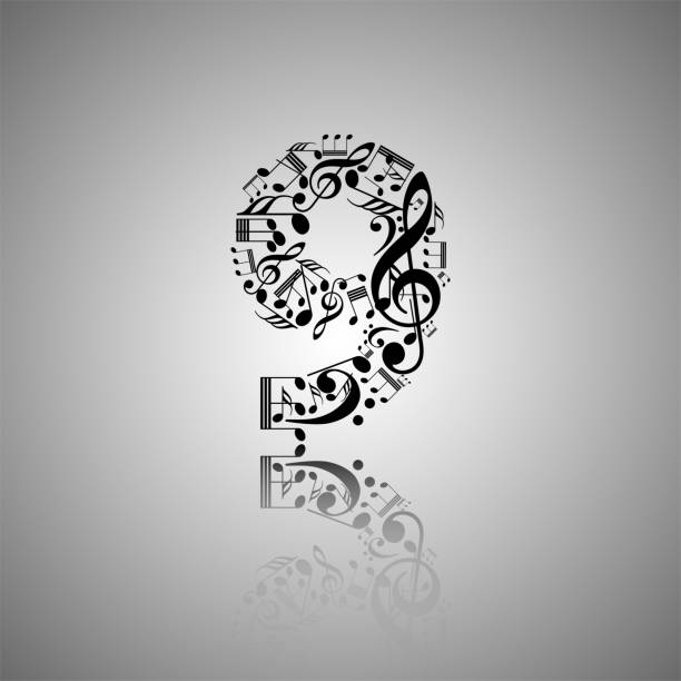 Vector Number 9 Made From Music Notes Numbers Collection Made From
