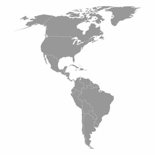 ภาพประกอบสต็อกที่เกี่ยวกับ “แผนที่อเมริกาเหนือและใต้ - the americas”