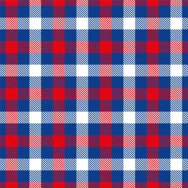 Vector illustration of Red And Blue Tartan Plaid Seamless Pattern Design