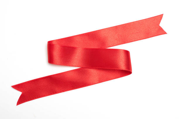 istock Red ribbon border isolated on white background 1143062401