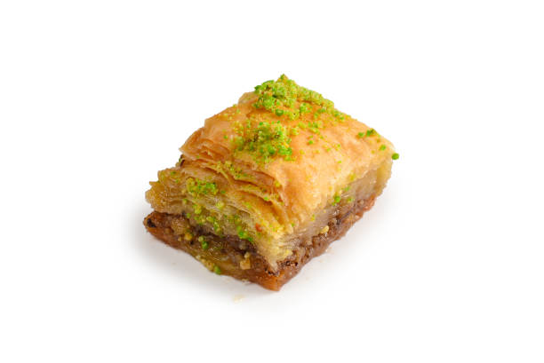 istock Pistachio baklava on a white background. Dessert. 1143065909