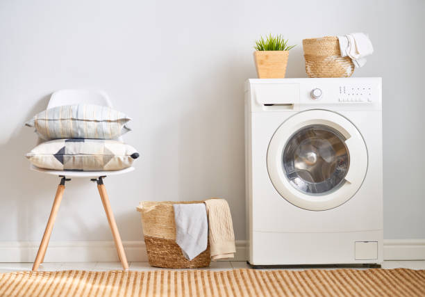 istock laundry room with a washing machine 1143066075