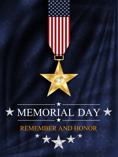 Memorial day background. Silver star. National holiday of the USA. Memorial day background. Silver star. National holiday of the USA. Vector illustration. memorial day background stock illustrations
