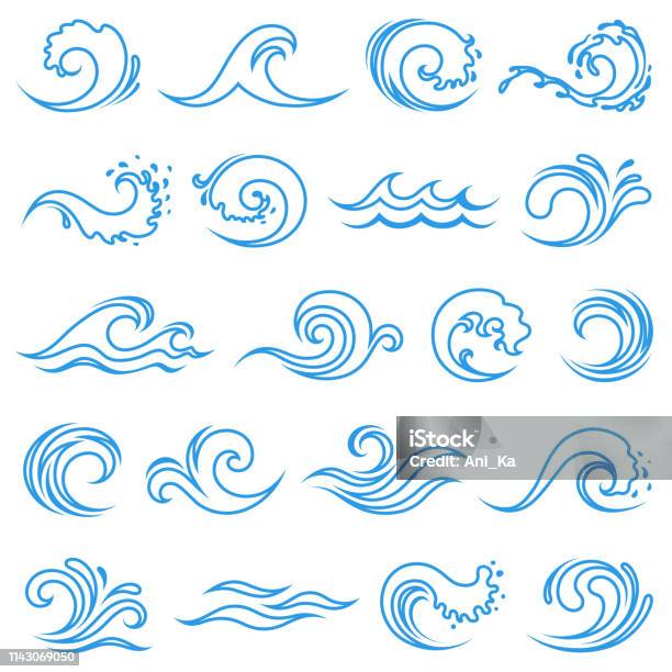 Wave Icons Stock Illustration - Download Image Now - Wave - Water, Wave Pattern, Vector