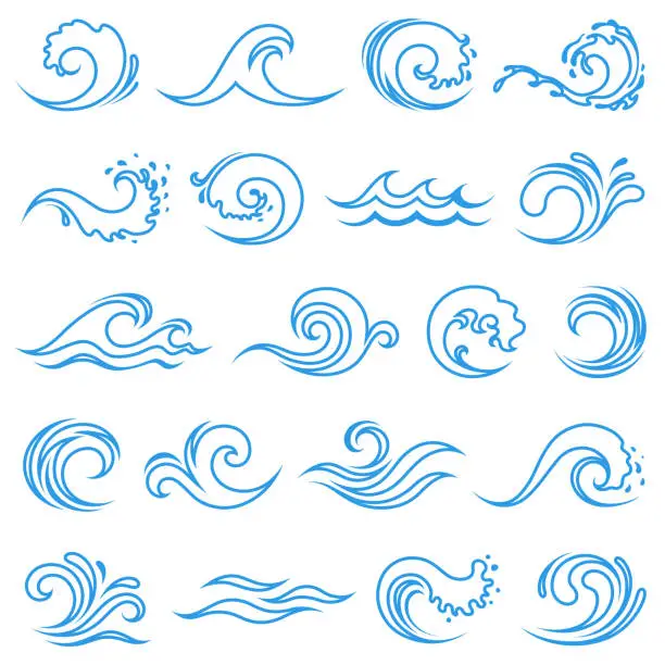 Vector illustration of Wave icons