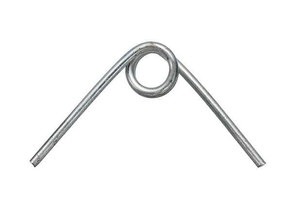 Steel torsion spring (with clipping path) isolated on white background