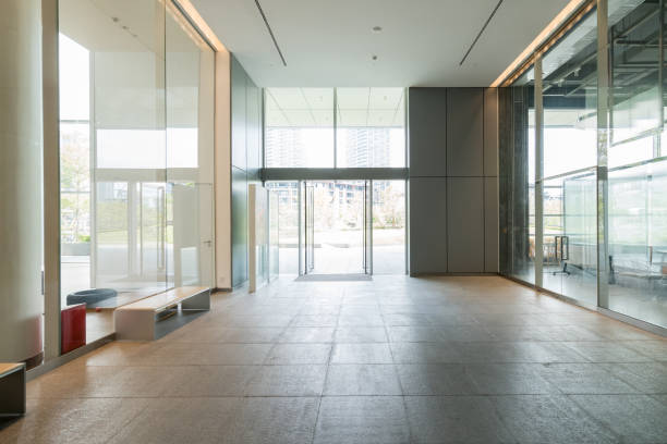 istock Entrance hall and empty floor tile, interior space 1143069474