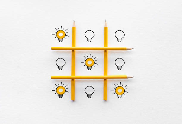 Performance and creativity concepts ideas with light bulb on ox game.business development and competition